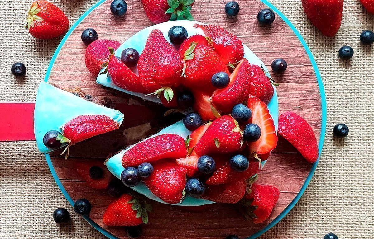 fresas y arándanos saludables
